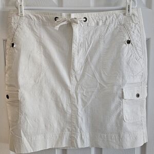 LL Bean Skirt 16 Beige Cargo Pockets Favorite Fit Beachy